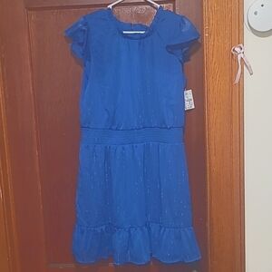 Blue dress with silver streaks